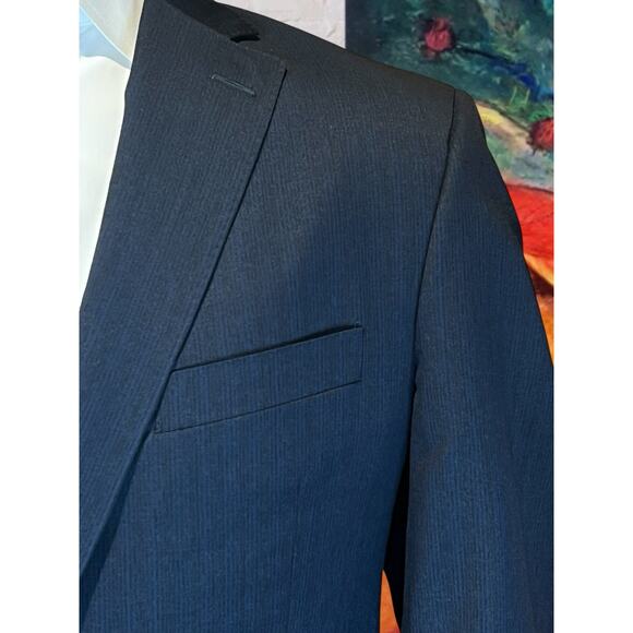 Peter Millar 42S Dark Blue - Sapphire Blue Stripe Blazer Sport Coat Short Arms - Picture 6 of 16